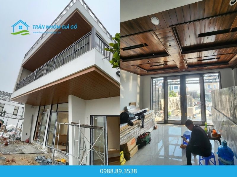 Thi công trần nhôm giả gỗ