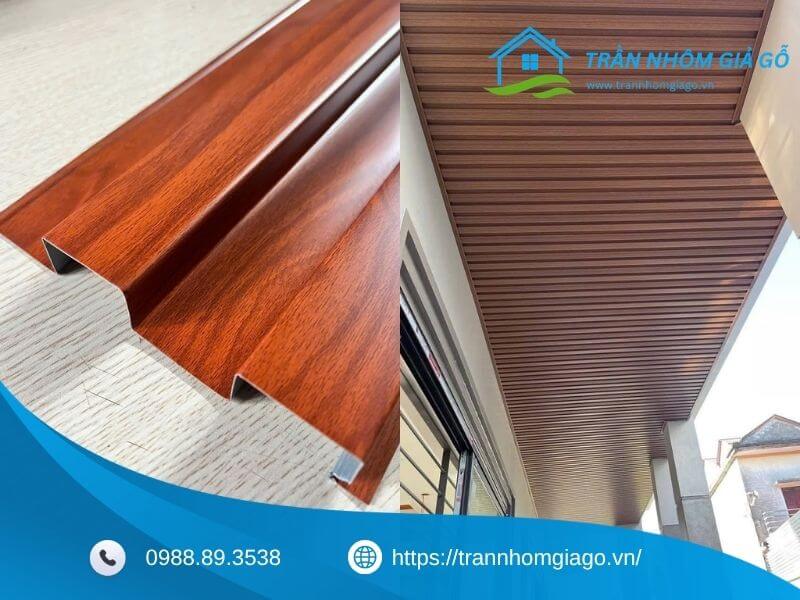 Đặt trần nhôm giả gỗ theo kích thước yêu cầu cho từng công trình 