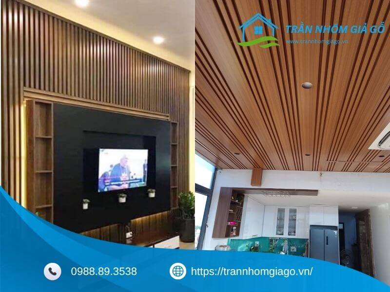 sử dụng la phông nhôm giả gỗ