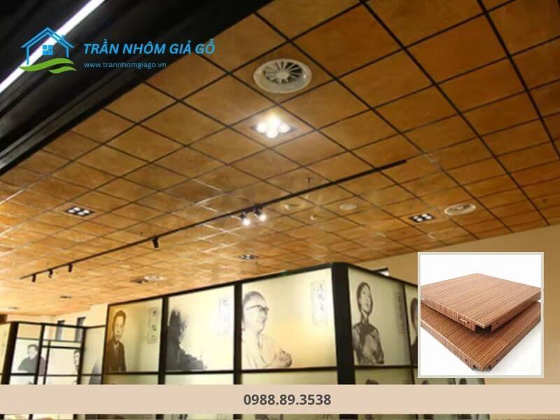 Trần nhôm giả gỗ Clip-in