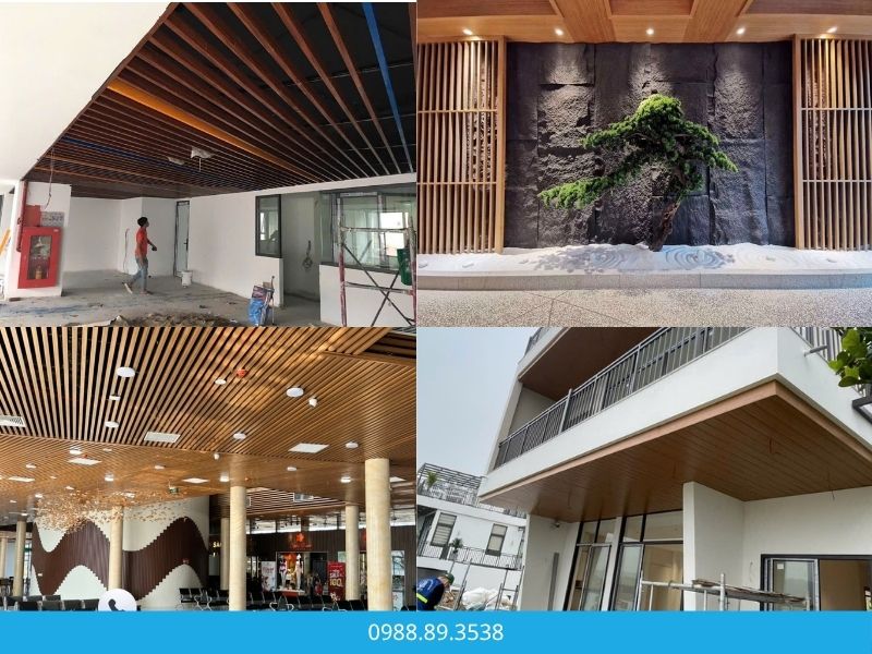 Ứng dụng mẫu trần nhôm giả gỗ