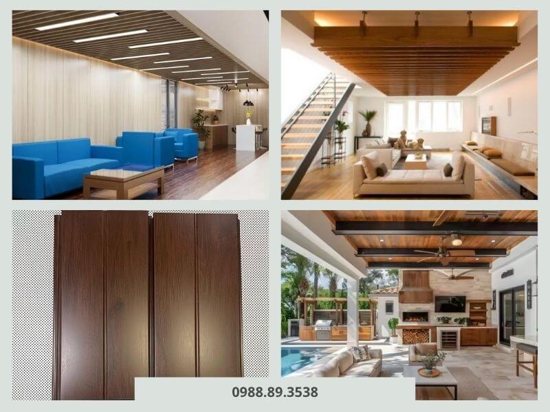 Xu hướng thi công trần nhôm vân gỗ cho phòng khách