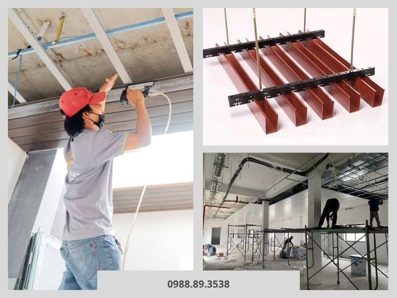 Hình ảnh thi công trần nhôm