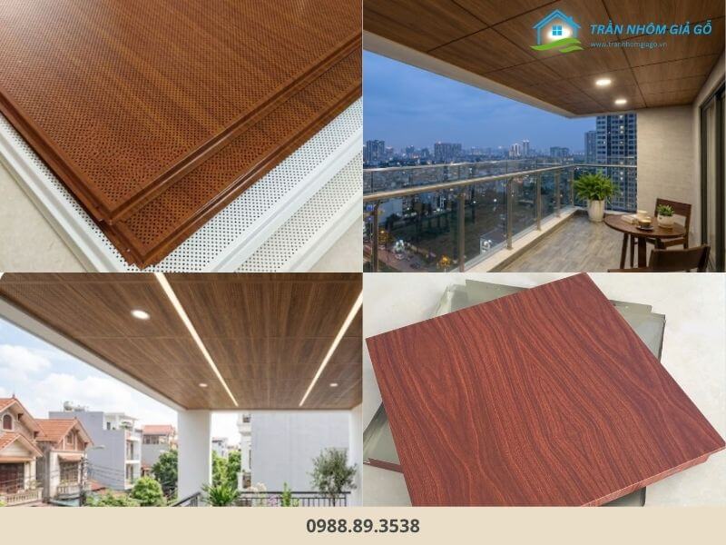 Mẫu trần nhôm giả gỗ dạng phẳng