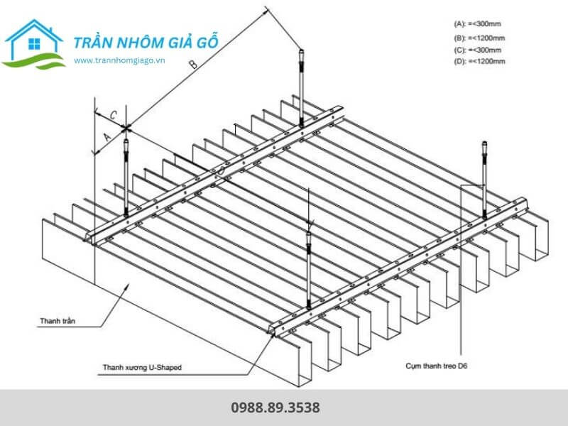 Lưu ý khoảng cách khung xương để trần bền lâu