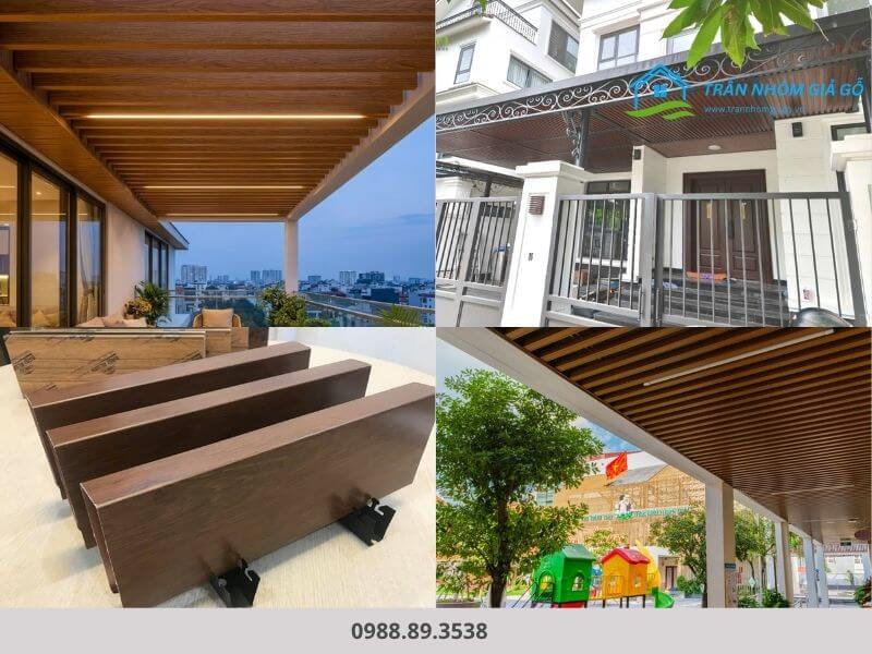 Mẫu trần nhôm giả gỗ dạng thanh
