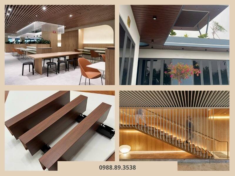 Một số hình ảnh về trần thanh nhôm giả gỗ