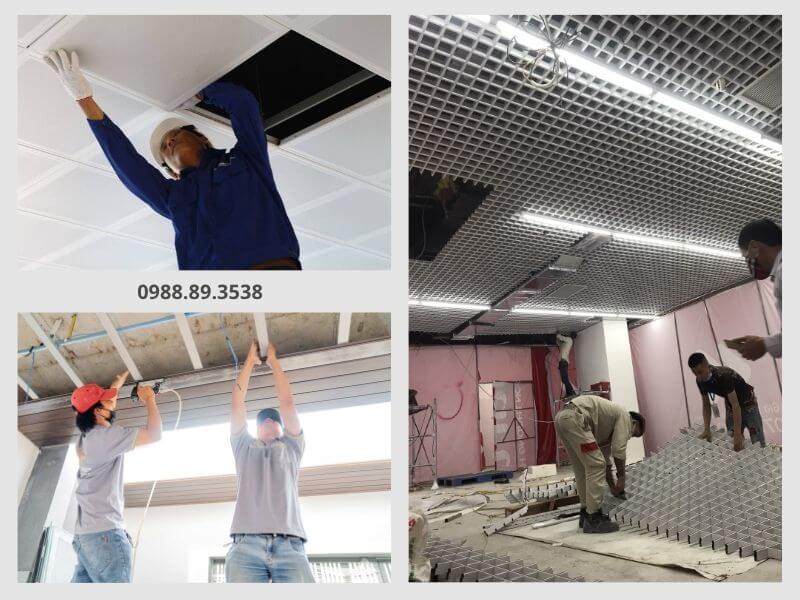 Một vài hình ảnh thi công trần nhôm chuẩn kỹ thuật