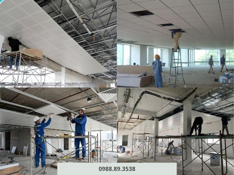 Một vài hình ảnh thi công trần thả