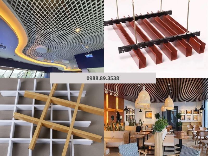 Trần Caro và trần thanh U tạo điểm nhấn hiện đại cho quán cafe