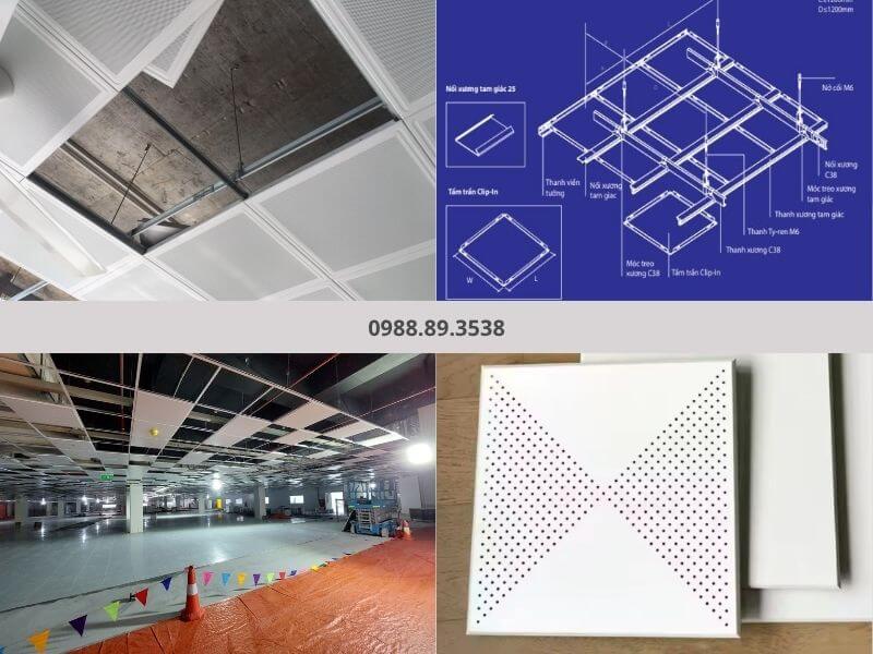Trần Clip-in 600x600 dễ tháo lắp, dễ bảo trì