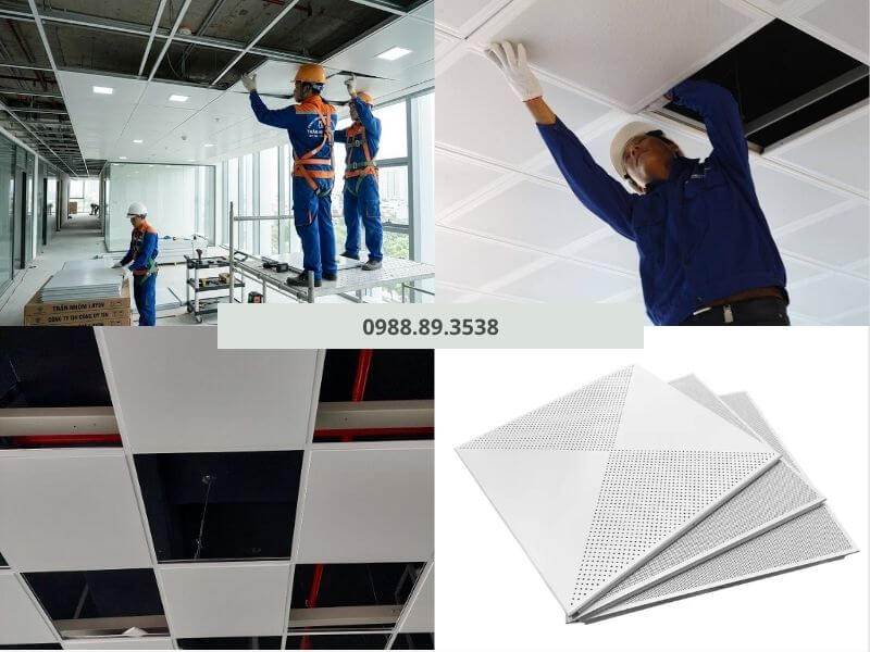 Trần nhôm 600x600 dễ dàng tháo lắp từng tấm