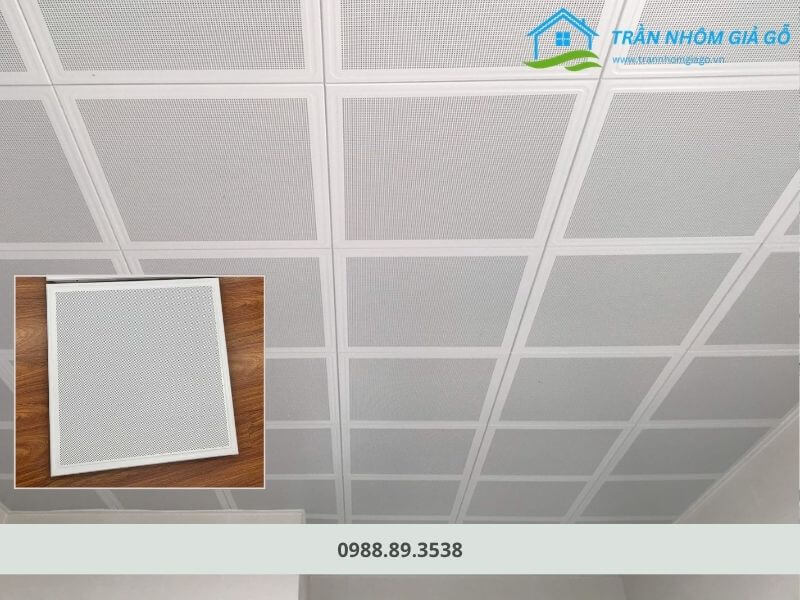 Trần nhôm Austrong clip-in 600x600 đục lỗ