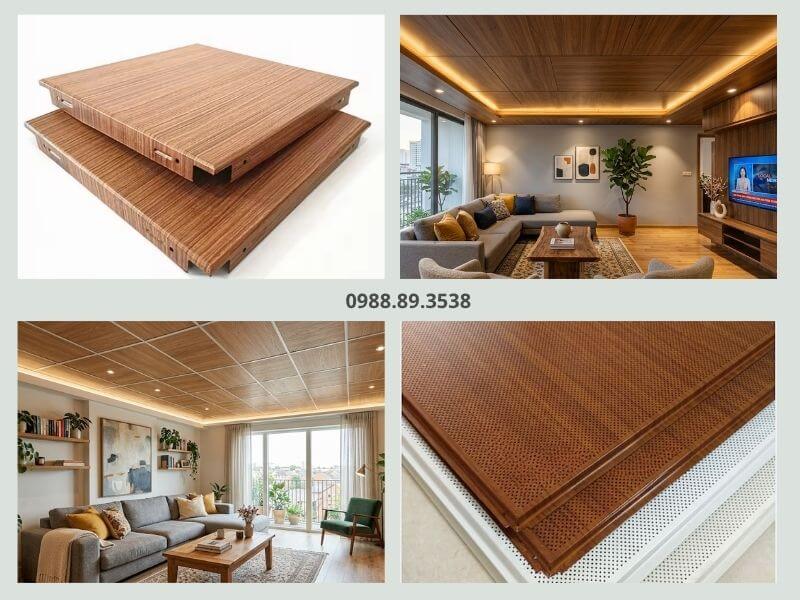 Trần nhôm dạng tấm kín đáo, gọn gàng