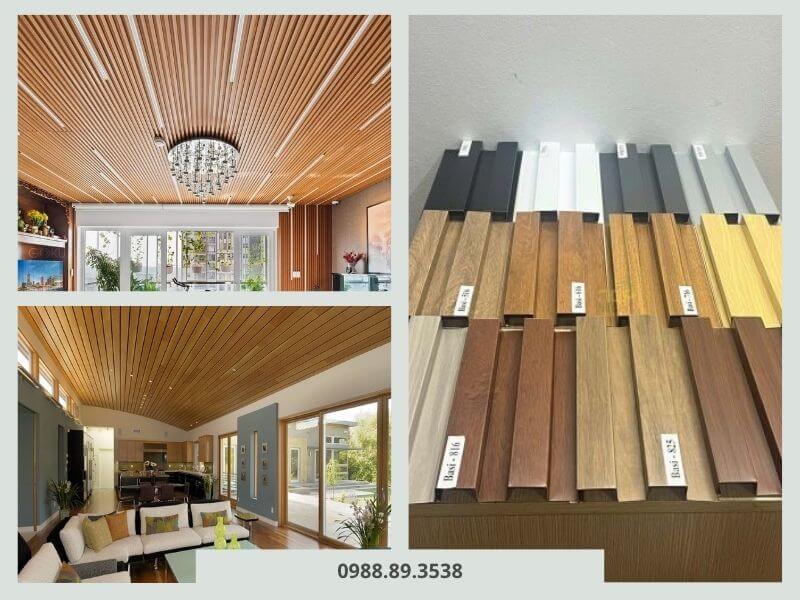 Trần nhôm được phủ lớp sơn vân gỗ giống gỗ tự nhiên
