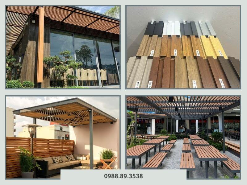 Trần nhôm vận gỗ phù hợp với nhiều khu vực ngoài trời