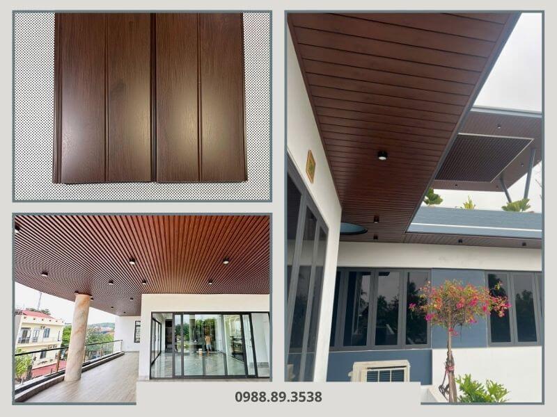 Trần nhôm vân gỗ thanh C tinh tế, nổi bật