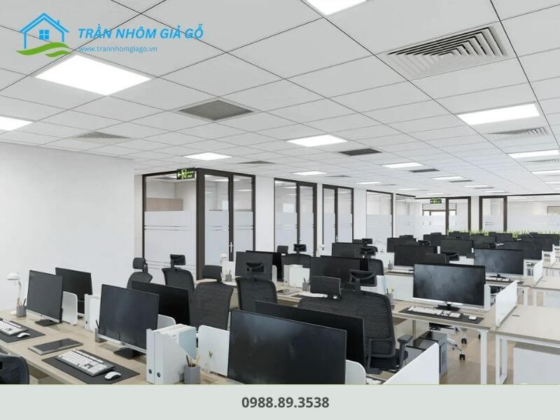 Ứng dụng của trần thả tại văn phòng