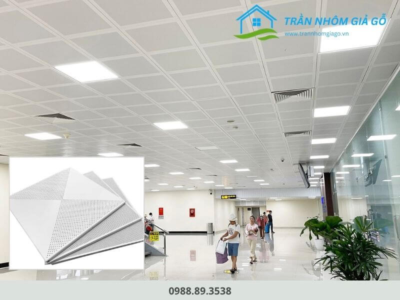Ứng dụng trần nhôm Clip-in 600x600 tại trung tâm thương mại